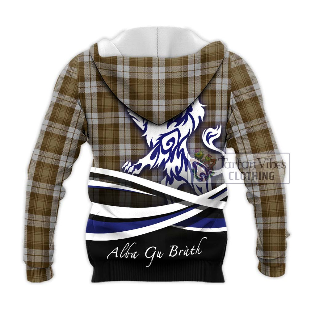 Baillie Dress Tartan Knitted Hoodie with Alba Gu Brath Regal Lion Emblem - Tartanvibesclothing Shop