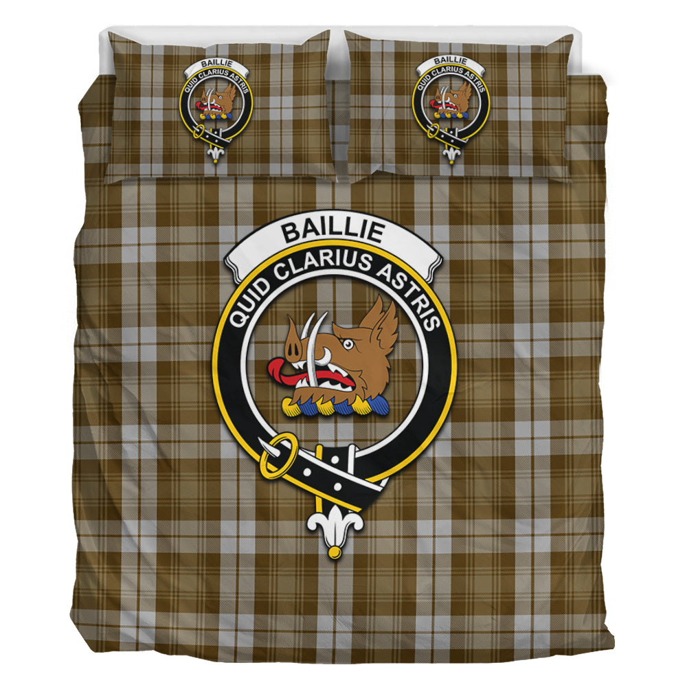 Baillie Dress Tartan Bedding Set with Family Crest - Tartanvibesclothing