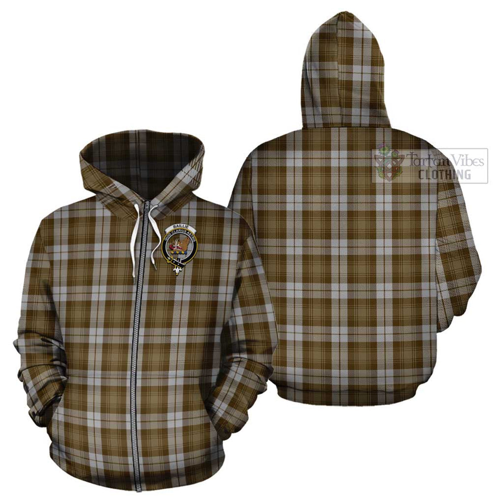 Baillie Dress Tartan Cotton Hoodie with Family Crest Zip Hoodie - Tartan Vibes Clothing