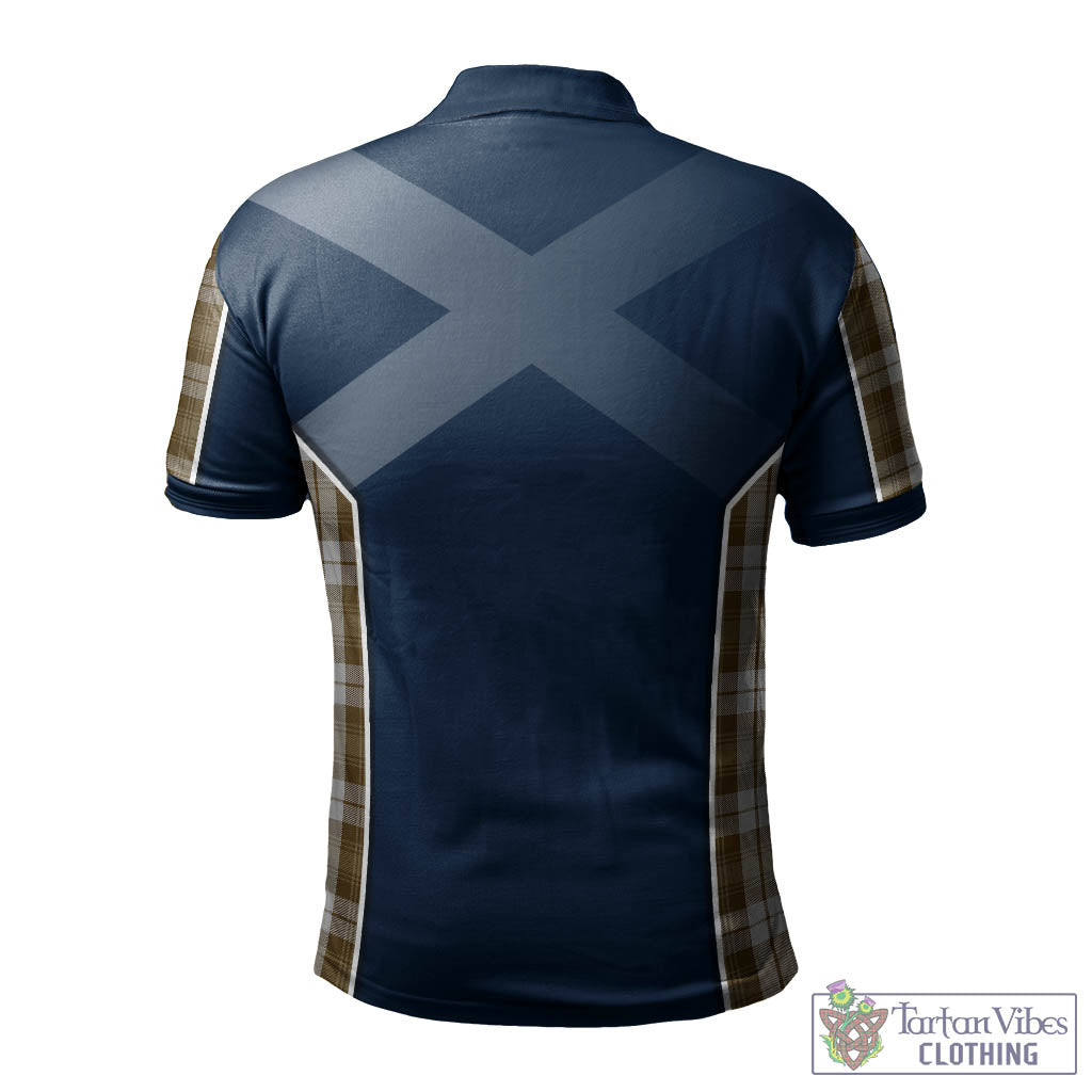 Tartan Vibes Clothing Baillie Dress Tartan Men's Polo Shirt with Family Crest and Scottish Thistle Vibes Sport Style