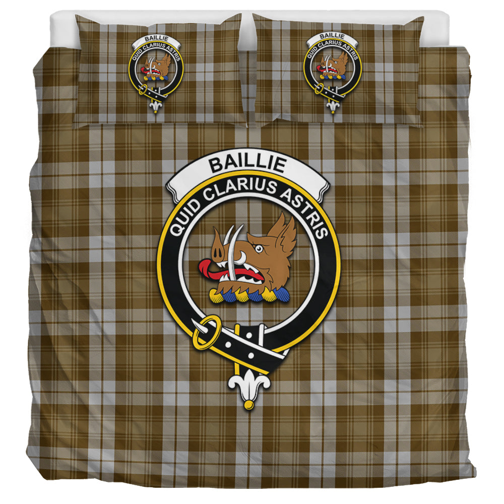 Baillie Dress Tartan Bedding Set with Family Crest - Tartanvibesclothing