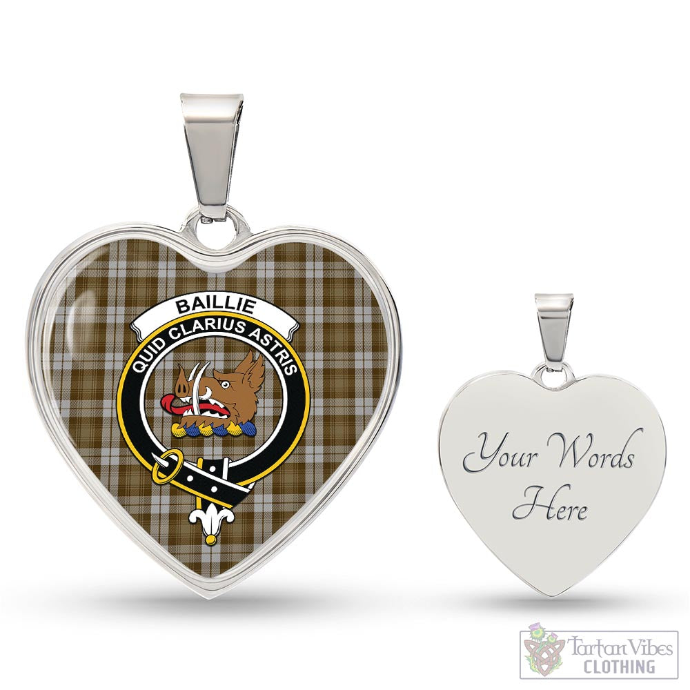 Tartan Vibes Clothing Baillie Dress Tartan Heart Necklace with Family Crest