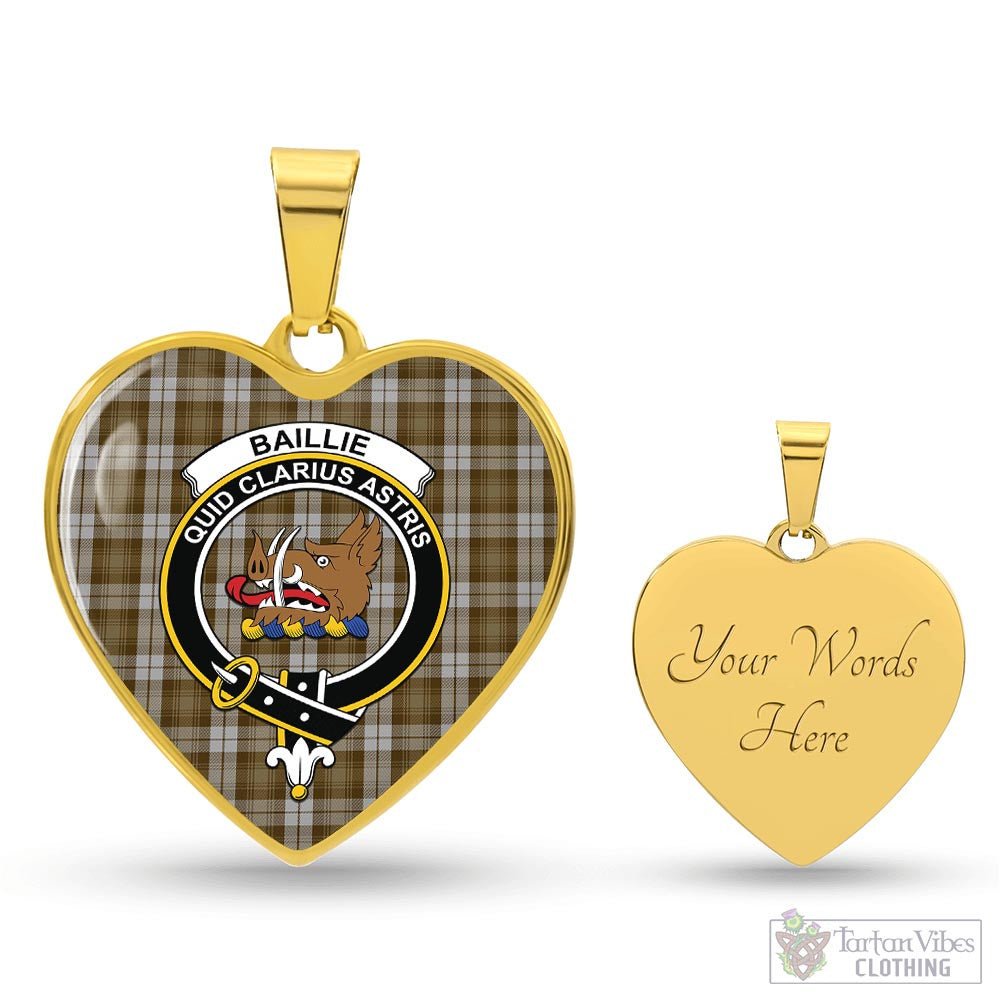 Tartan Vibes Clothing Baillie Dress Tartan Heart Necklace with Family Crest