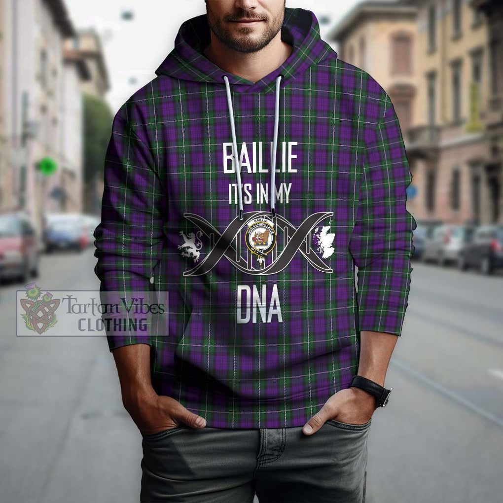 Baillie Highland Society Tartan Hoodie with Family Crest DNA In Me Style Pullover Hoodie - Tartanvibesclothing Shop