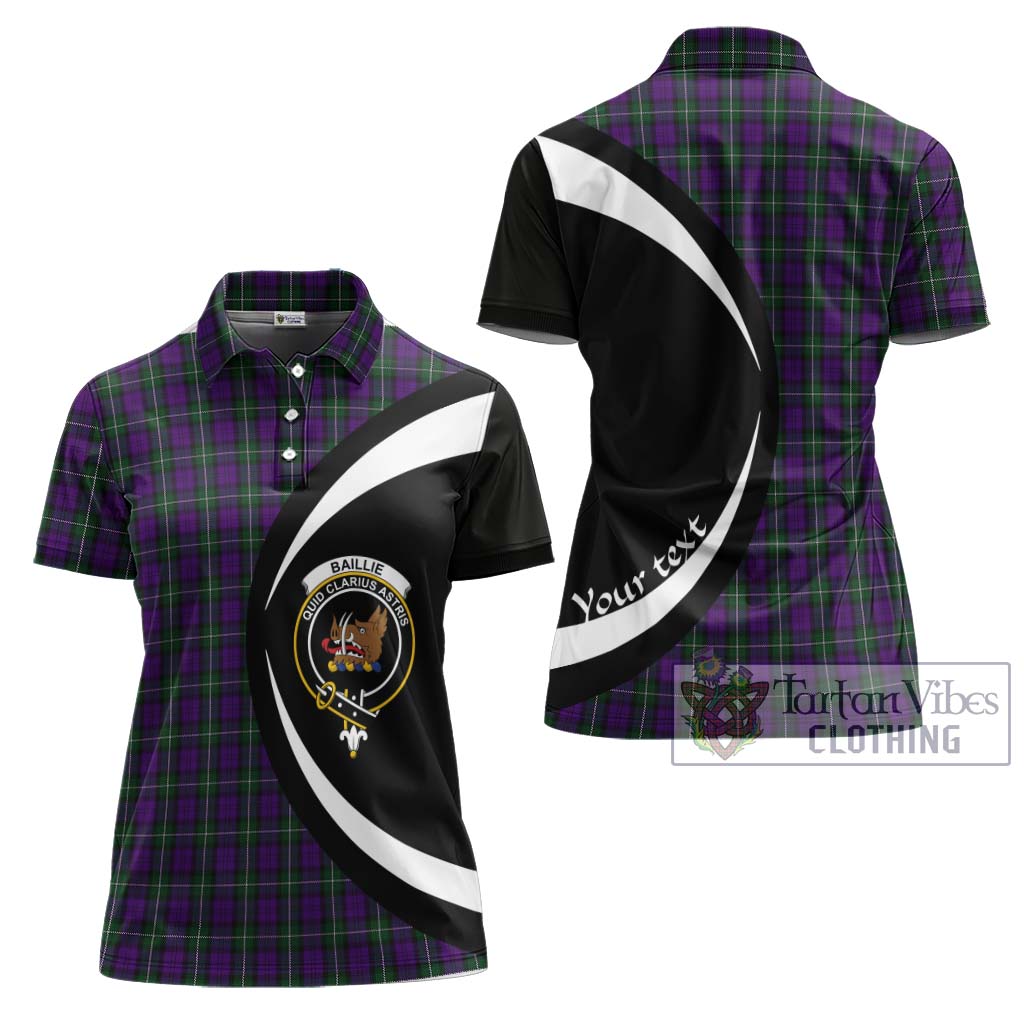 Baillie Highland Society Tartan Women's Polo Shirt with Family Crest Circle Style Women - Tartan Vibes Clothing