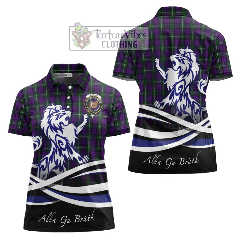 Baillie Highland Society Tartan Women's Polo Shirt with Alba Gu Brath Regal Lion Emblem Women - Tartanvibesclothing Shop