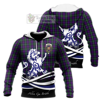 Baillie Highland Society Tartan Knitted Hoodie with Alba Gu Brath Regal Lion Emblem