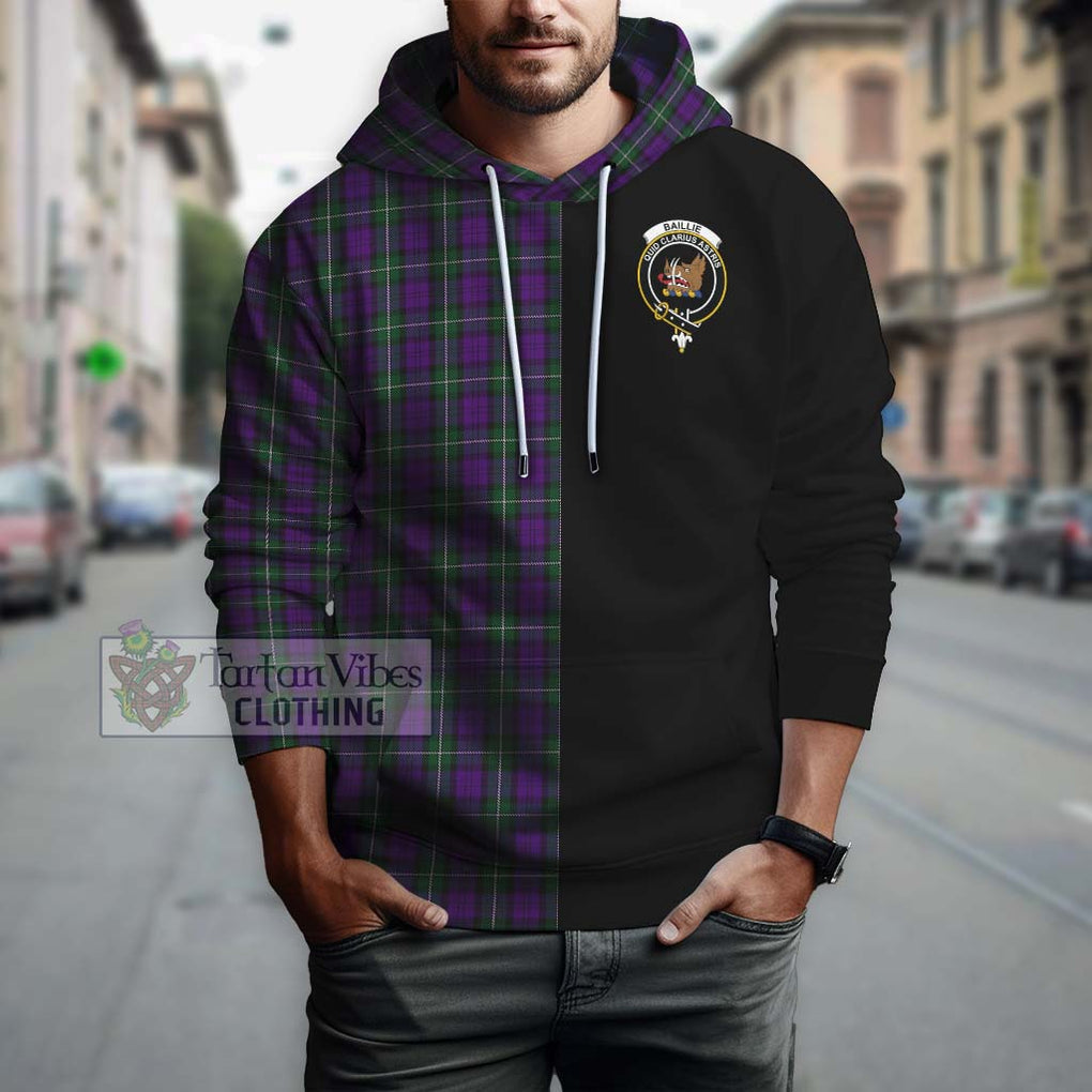 Baillie Highland Society Tartan Hoodie with Family Crest and Half Of Me Style Zip Hoodie - Tartanvibesclothing Shop