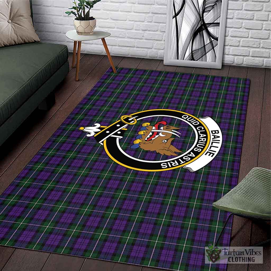 Tartan Vibes Clothing Baillie Highland Society Tartan Area Rug with Family Crest