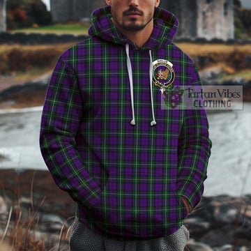 Baillie Highland Society Tartan Cotton Hoodie with Family Crest