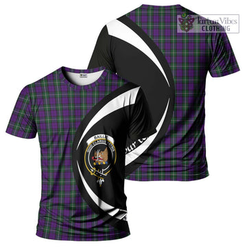 Baillie Highland Society Tartan T-Shirt with Family Crest Circle Style