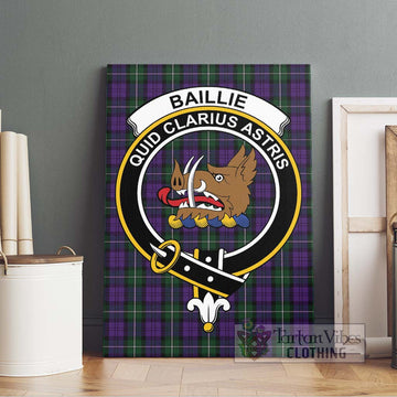 Baillie Highland Society Tartan Canvas Print Wall Art with Family Crest