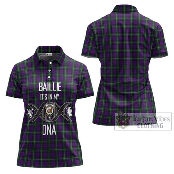 Baillie Highland Society Tartan Women's Polo Shirt with Family Crest DNA In Me Style