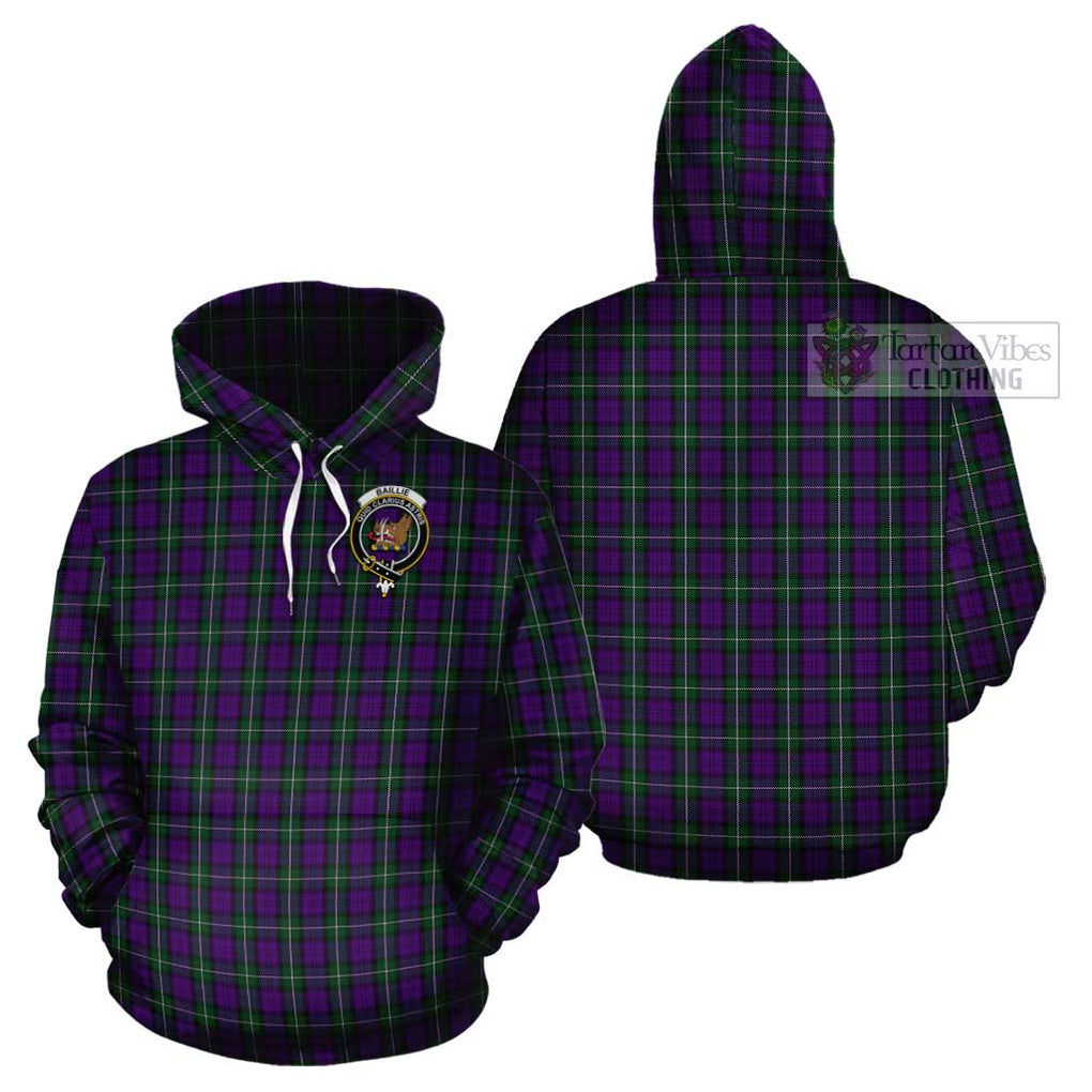 Baillie Highland Society Tartan Cotton Hoodie with Family Crest Pullover Hoodie - Tartan Vibes Clothing