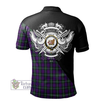 Baillie Highland Society Tartan Polo Shirt with Family Crest and Military Logo Style