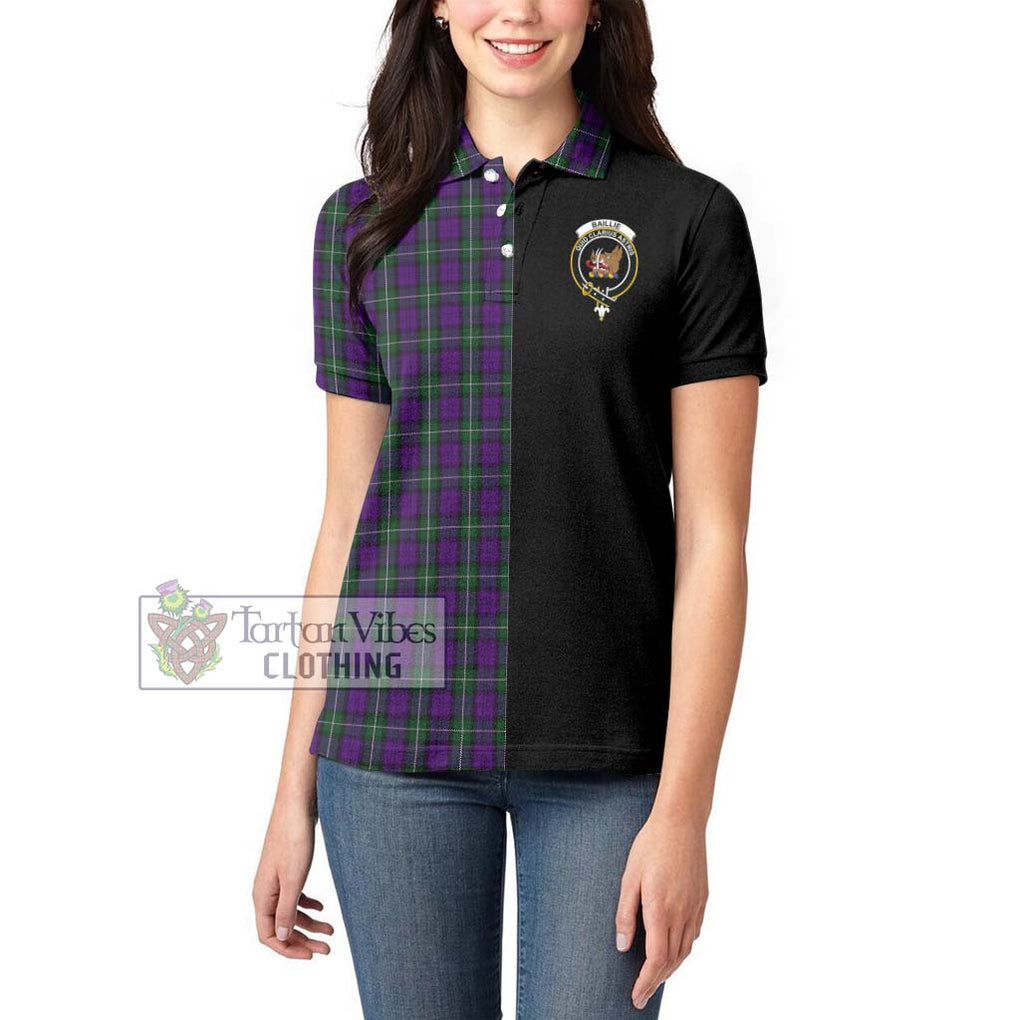 Baillie Highland Society Tartan Women's Polo Shirt with Family Crest and Half Of Me Style - Tartanvibesclothing Shop