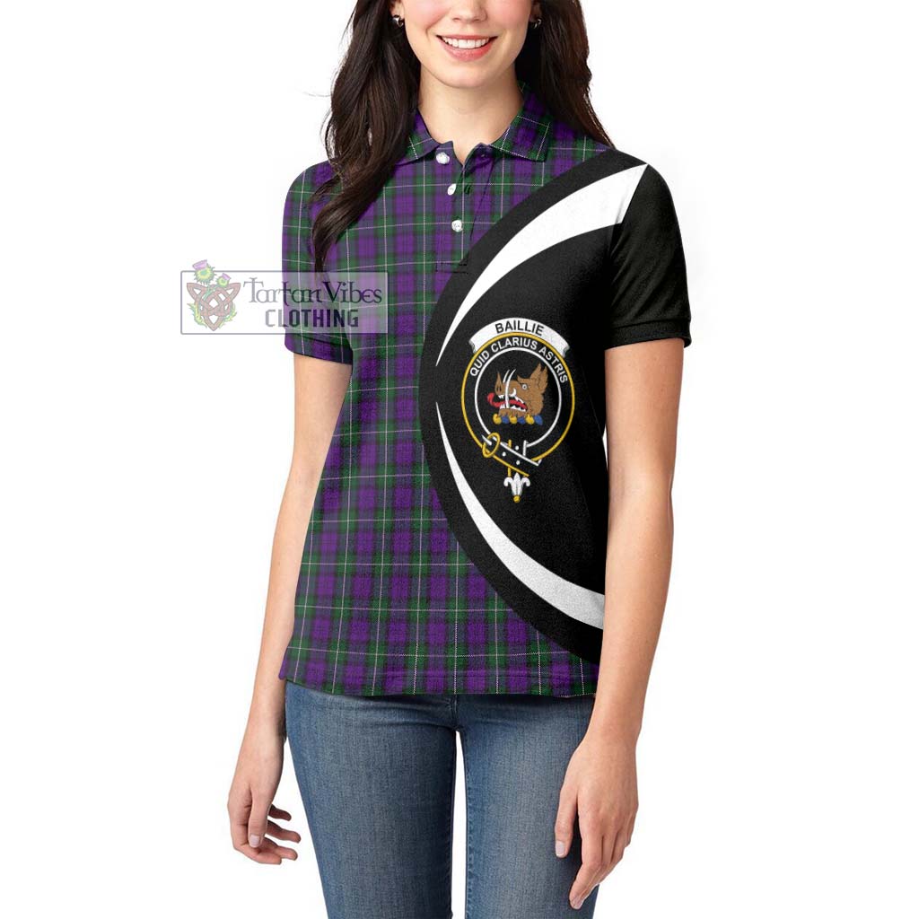 Baillie Highland Society Tartan Women's Polo Shirt with Family Crest Circle Style - Tartan Vibes Clothing