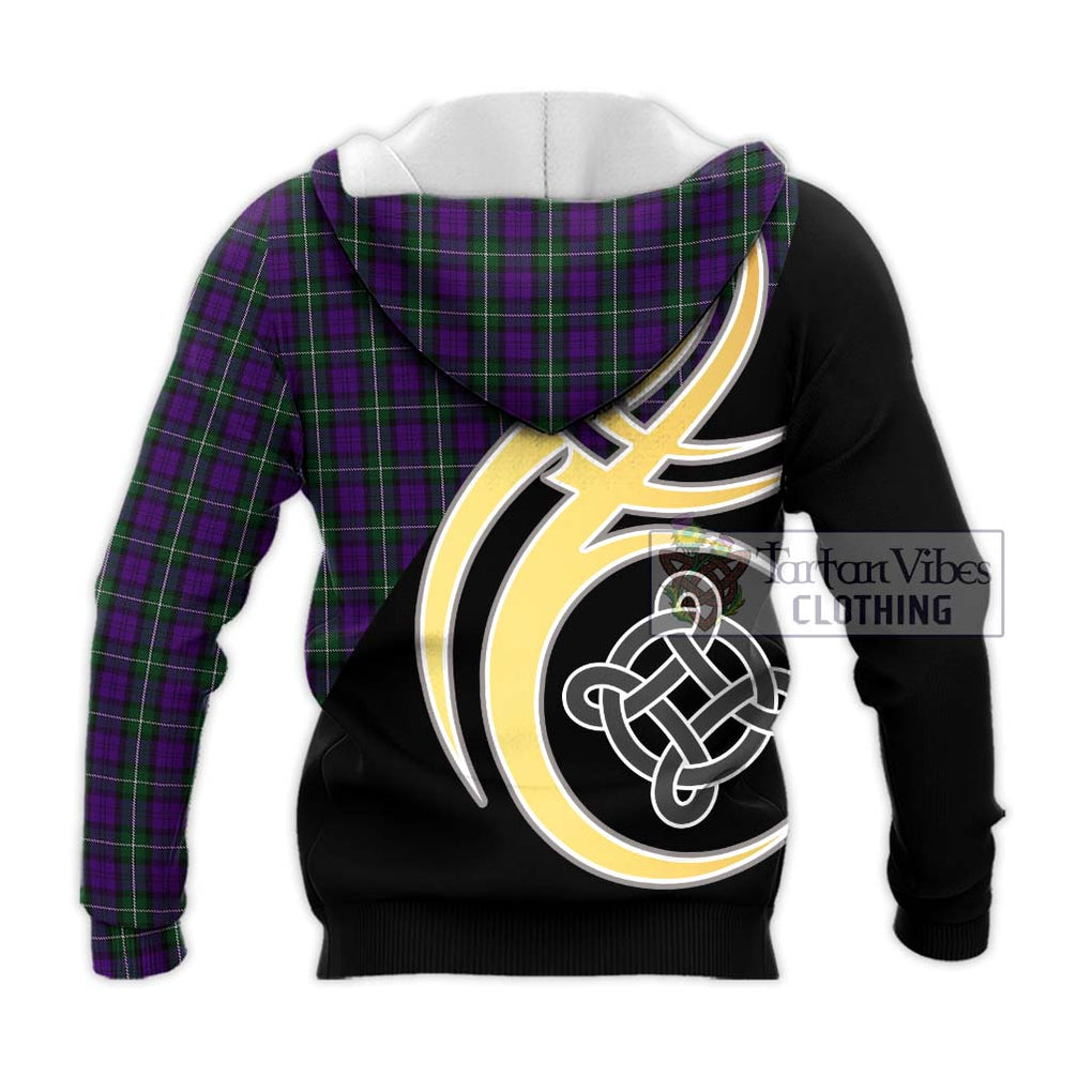 Baillie Highland Society Tartan Knitted Hoodie with Family Crest and Celtic Symbol Style - Tartan Vibes Clothing