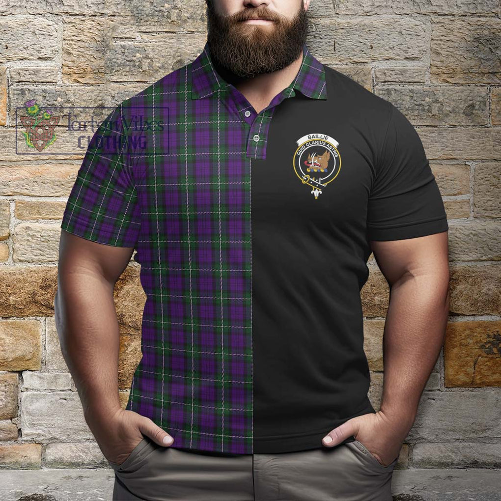 Baillie Highland Society Tartan Polo Shirt with Family Crest and Half Of Me Style - Tartanvibesclothing Shop