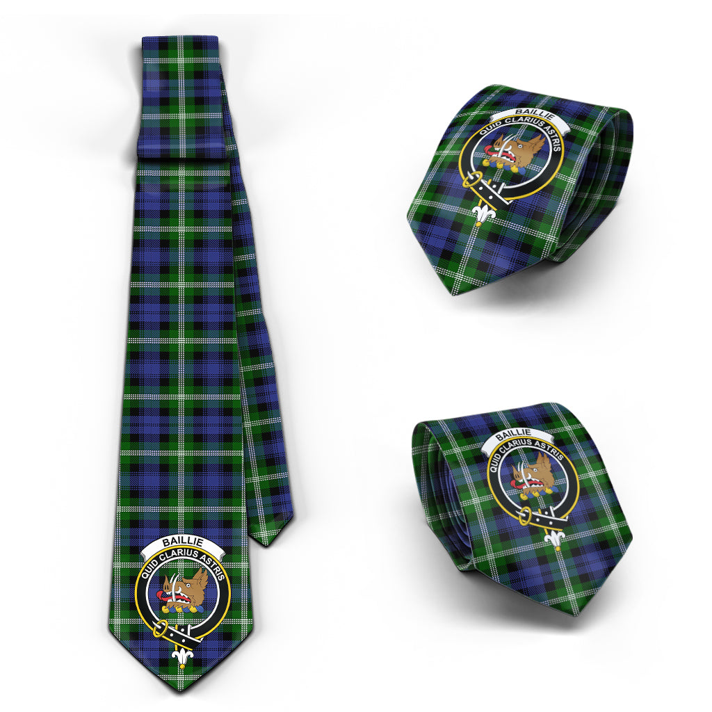 Baillie (Bailey) Tartan Classic Necktie with Family Crest Necktie One Size - Tartan Vibes Clothing