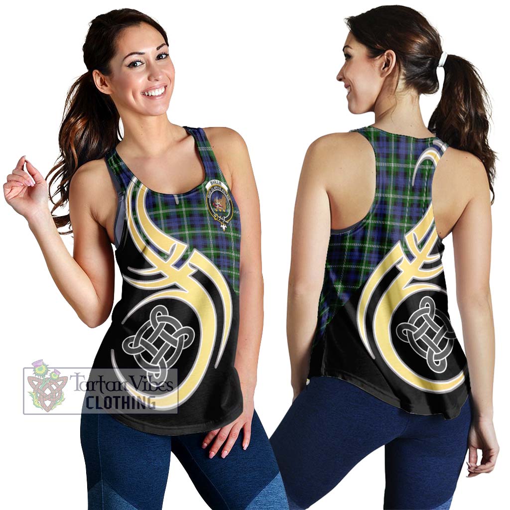 Baillie (Bailey) Tartan Women's Racerback Tanks with Family Crest and Celtic Symbol Style 4XL - Tartan Vibes Clothing