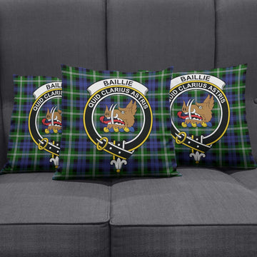 Baillie (Bailey) Tartan Pillow Cover with Family Crest