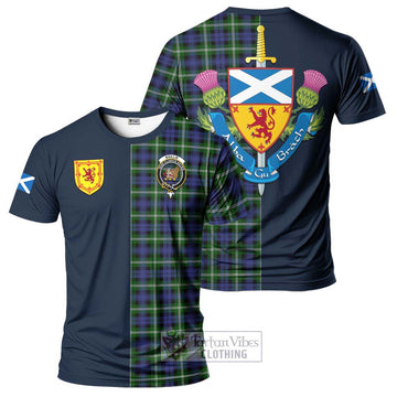 Baillie (Bailey) Tartan T-Shirt Alba with Scottish Lion Royal Arm Half Style