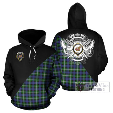 Baillie (Bailey) Tartan Hoodie with Family Crest and Military Logo Style