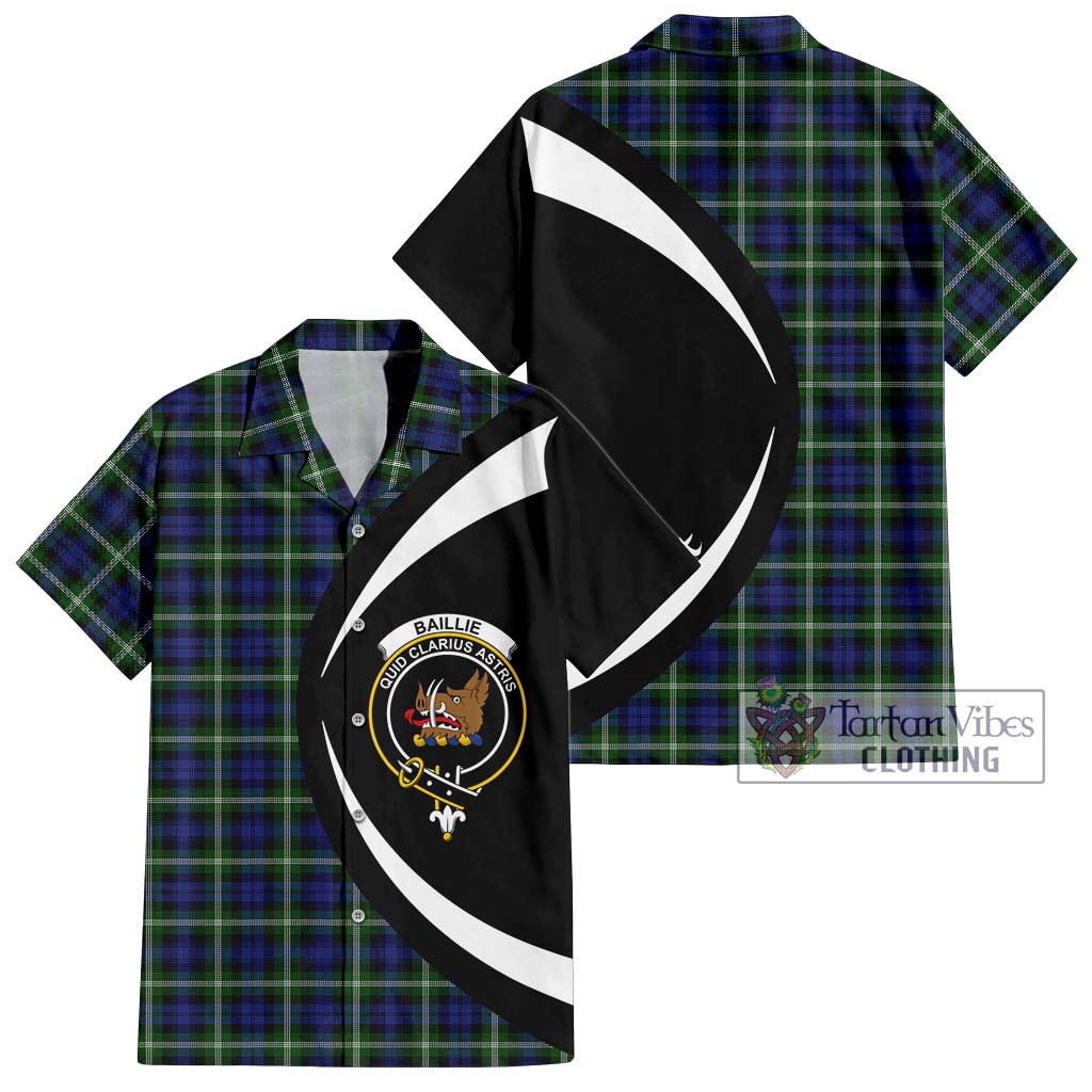 Baillie (Bailey) Tartan Short Sleeve Button Up with Family Crest Circle Style Kid - Tartan Vibes Clothing