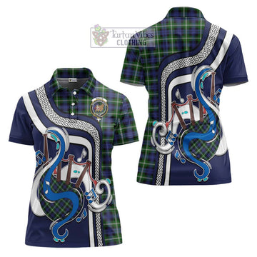 Baillie (Bailey) Tartan Women's Polo Shirt with Epic Bagpipe Style