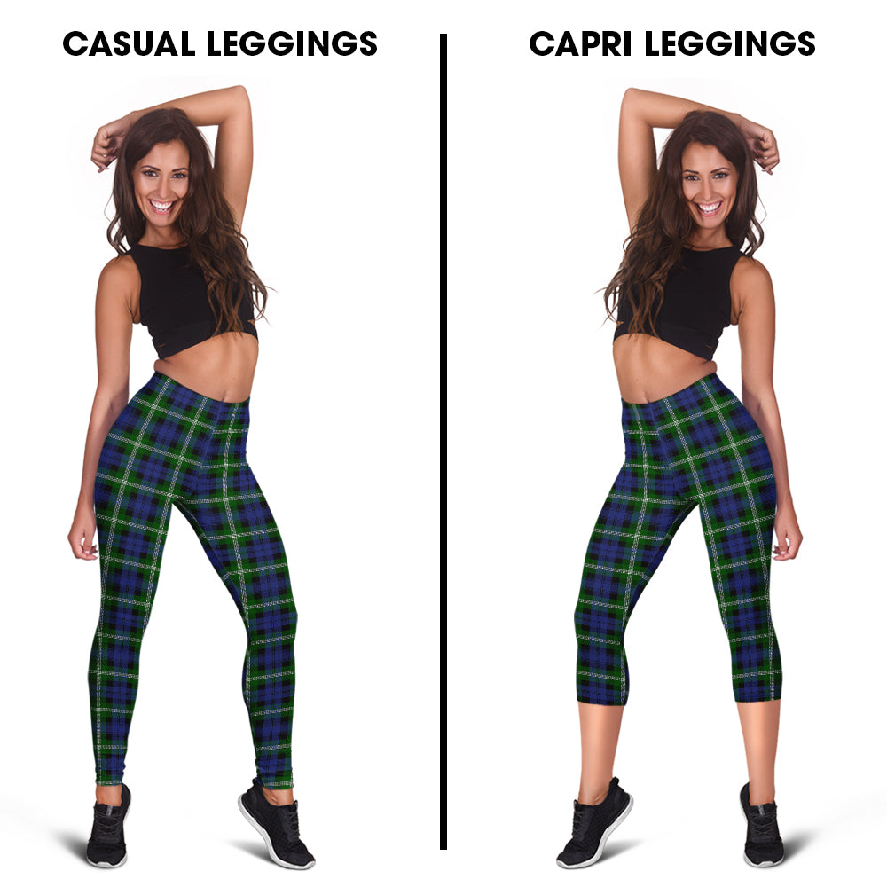 Baillie (Bailey) Tartan Womens Leggings Capri Leggings - Tartan Vibes Clothing