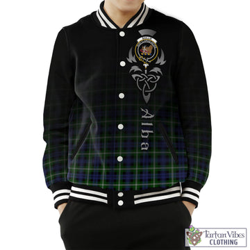 Baillie (Bailey) Tartan Baseball Jacket Featuring Alba Gu Brath Family Crest Celtic Inspired