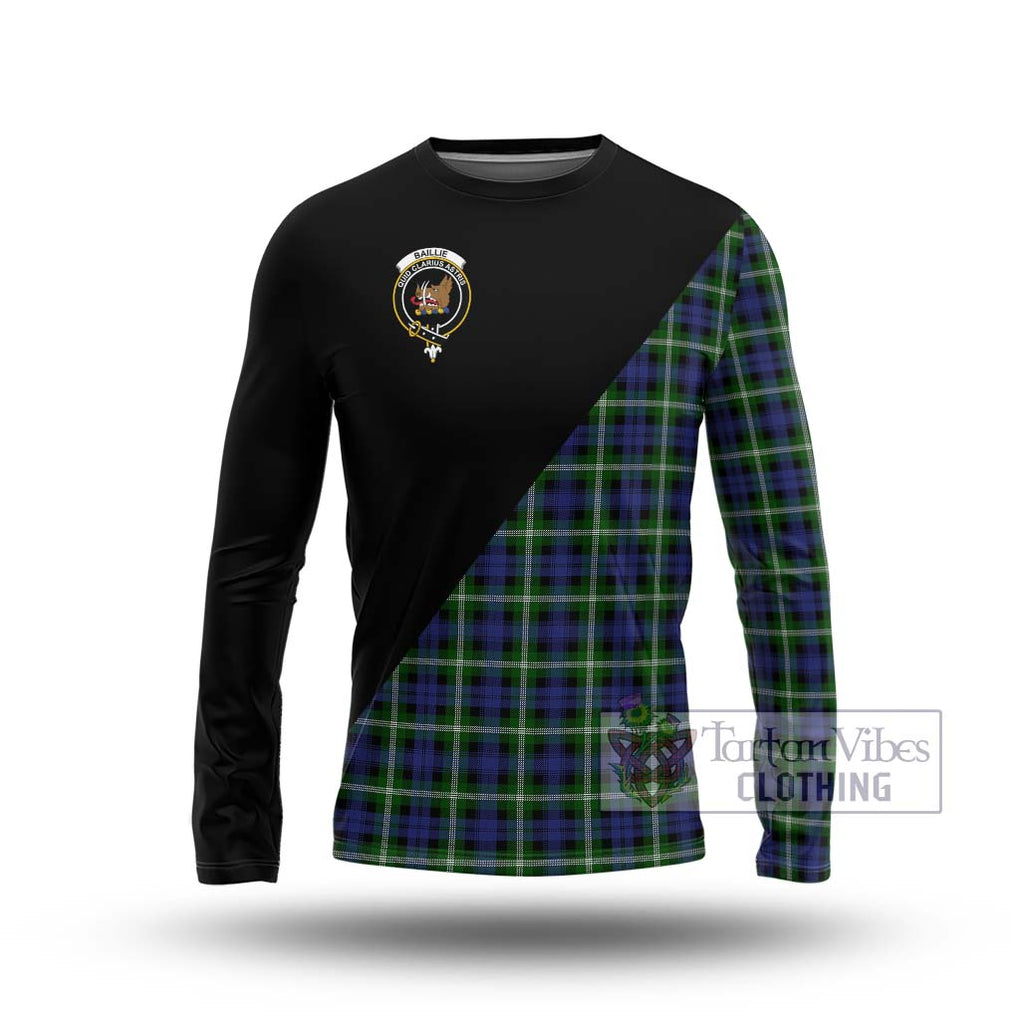 Baillie (Bailey) Tartan Long Sleeve T-Shirt with Family Crest and Military Logo Style Unisex - Tartanvibesclothing Shop