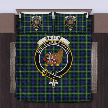 Baillie (Bailey) Tartan Quilt Bed Set with Family Crest