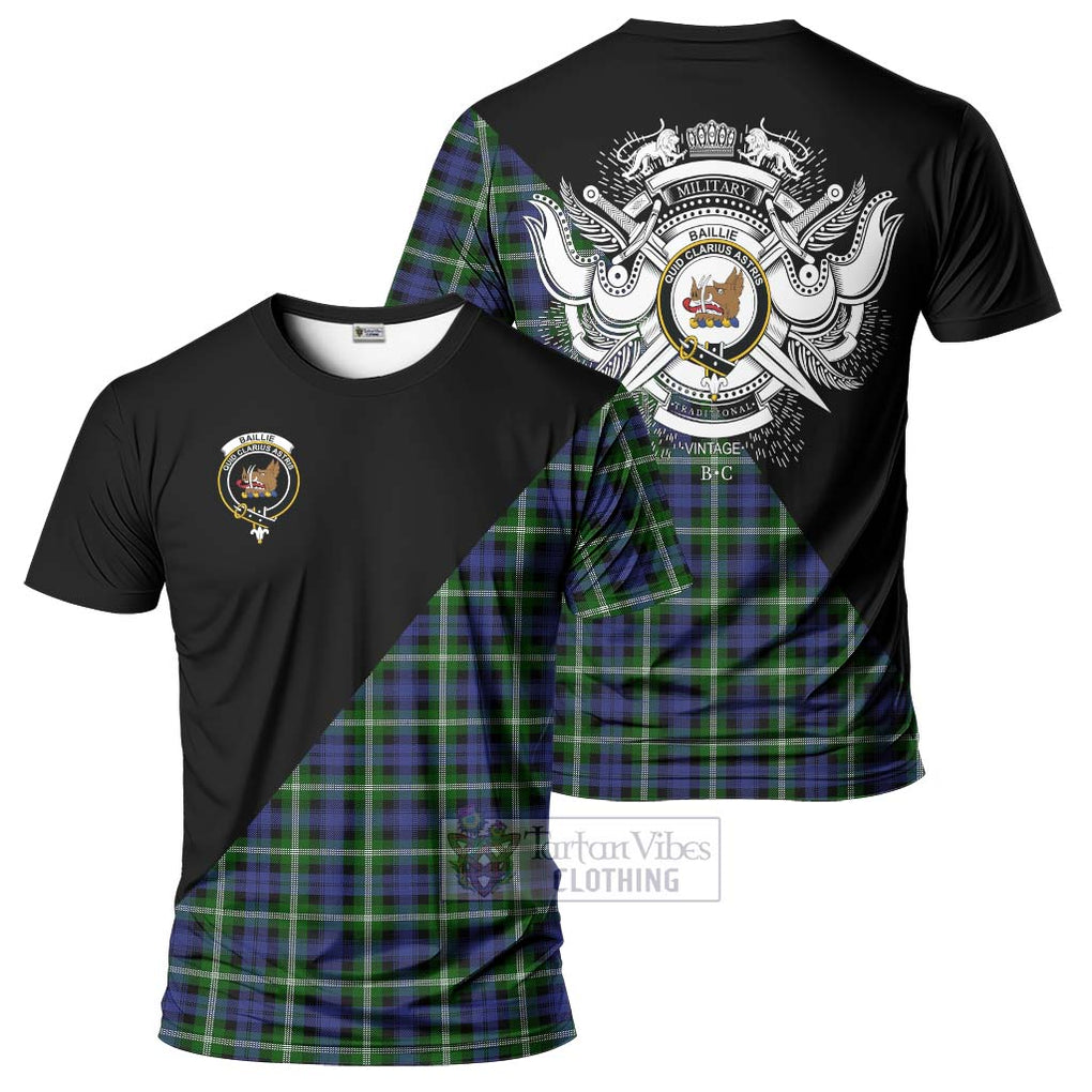 Baillie (Bailey) Tartan T-Shirt with Family Crest and Military Logo Style Kid's Shirt - Tartanvibesclothing Shop