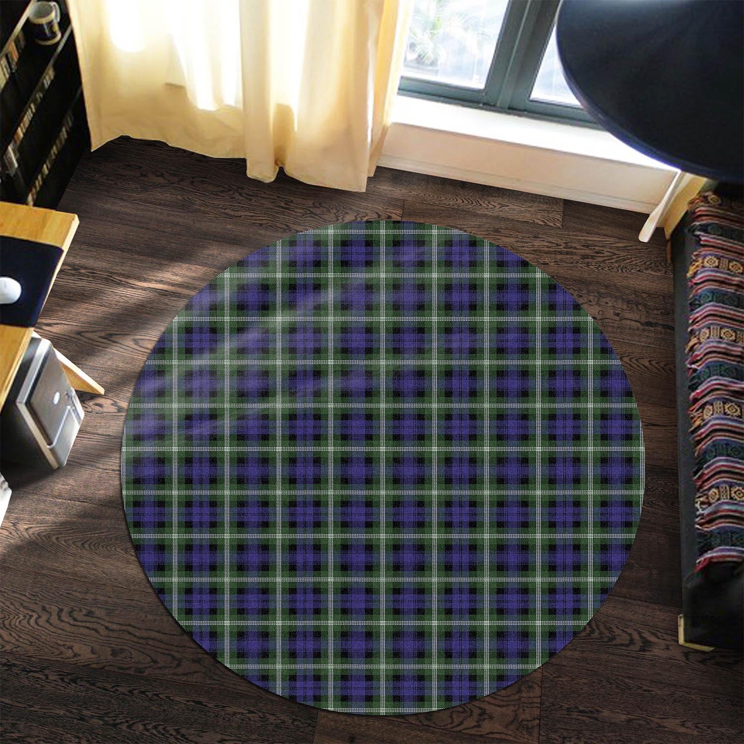 Baillie Modern Tartan Round Rug - Tartanvibesclothing