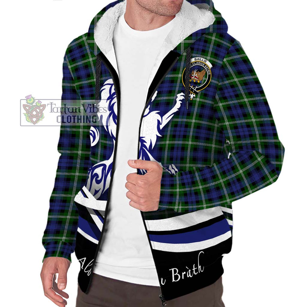 Baillie (Bailey) Tartan Sherpa Hoodie with Alba Gu Brath Regal Lion Emblem Unisex S - Tartanvibesclothing Shop