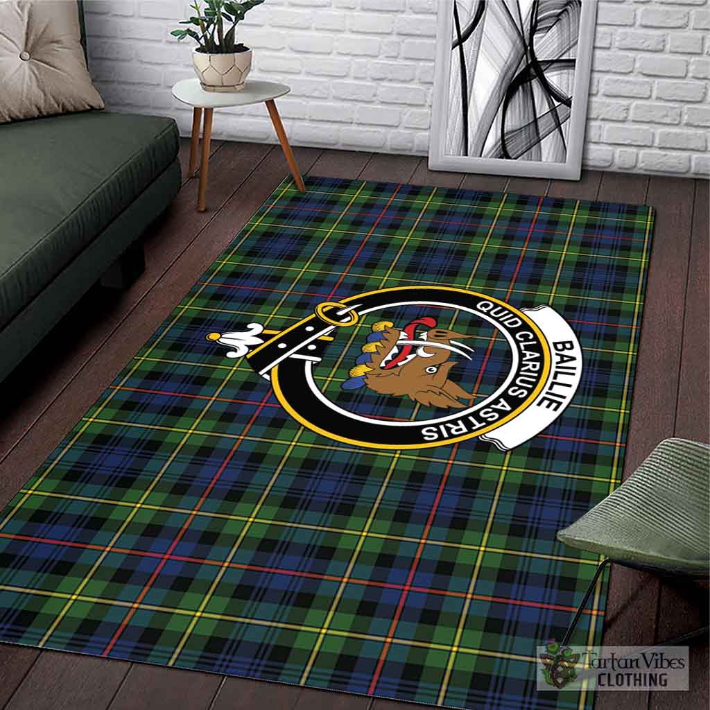 Tartan Vibes Clothing Baillie Modern Tartan Area Rug with Family Crest