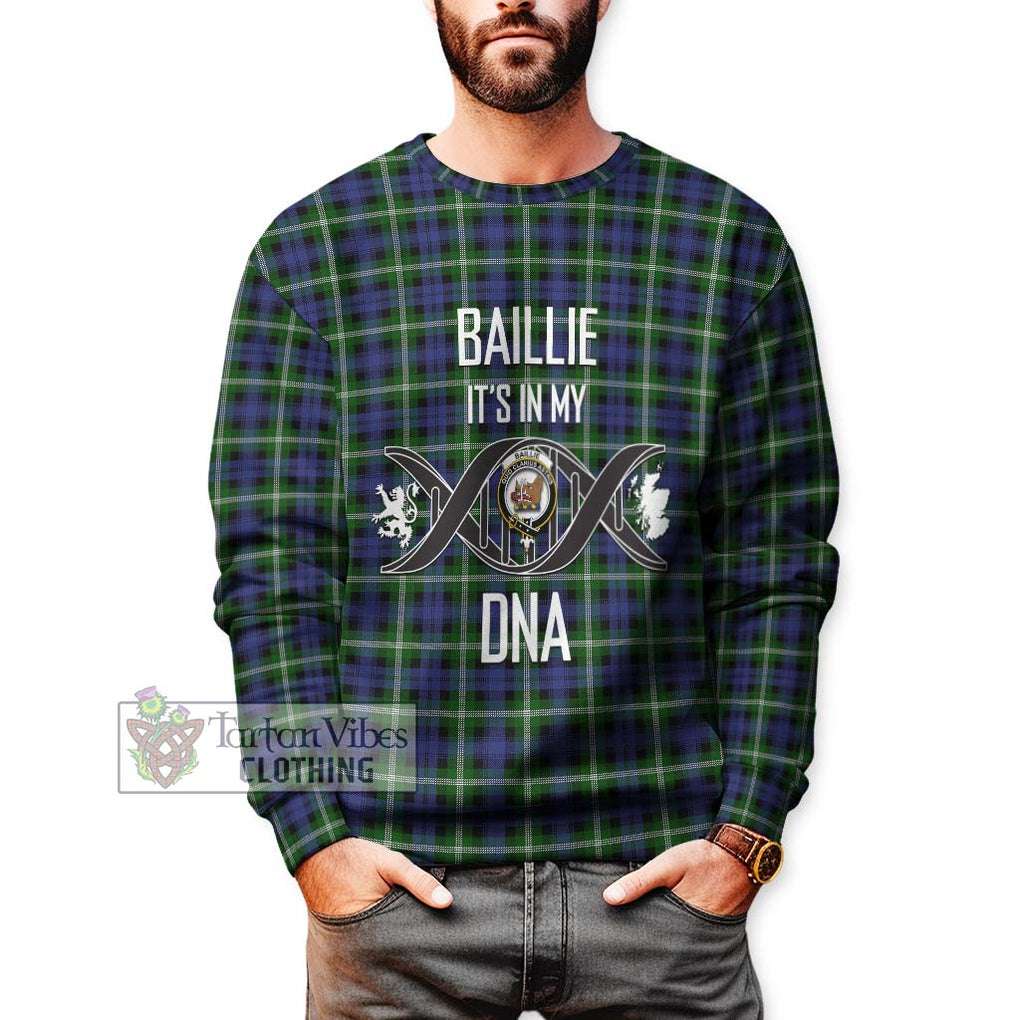 Baillie (Bailey) Tartan Sweatshirt with Family Crest DNA In Me Style Unisex - Tartanvibesclothing Shop