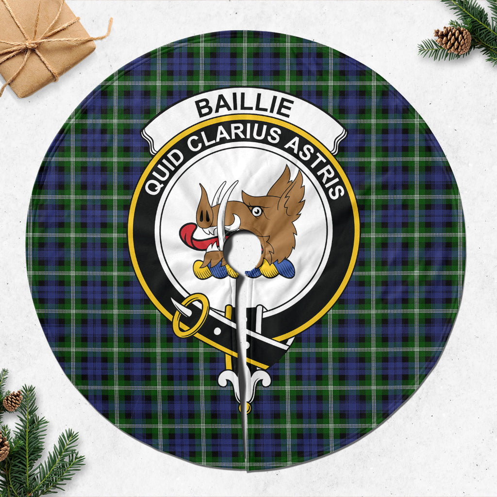 Baillie Modern Tartan Christmas Tree Skirt with Family Crest - Tartanvibesclothing