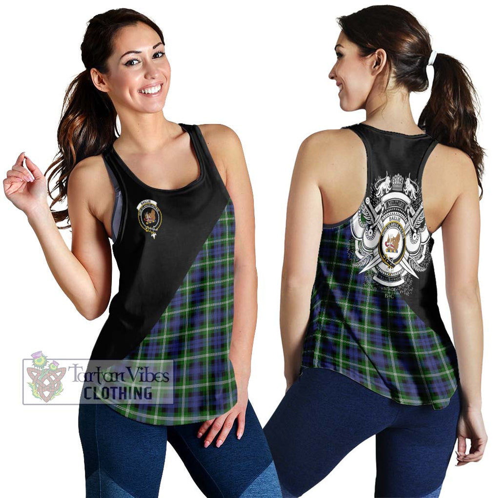 Baillie (Bailey) Tartan Women's Racerback Tanks with Family Crest and Military Logo Style 4XL - Tartanvibesclothing Shop