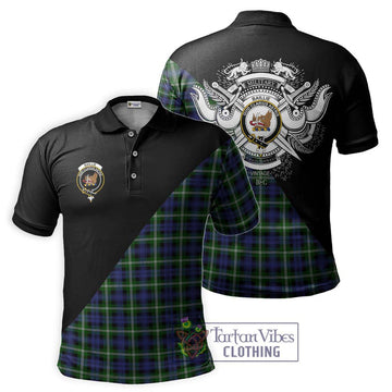 Baillie (Bailey) Tartan Polo Shirt with Family Crest and Military Logo Style