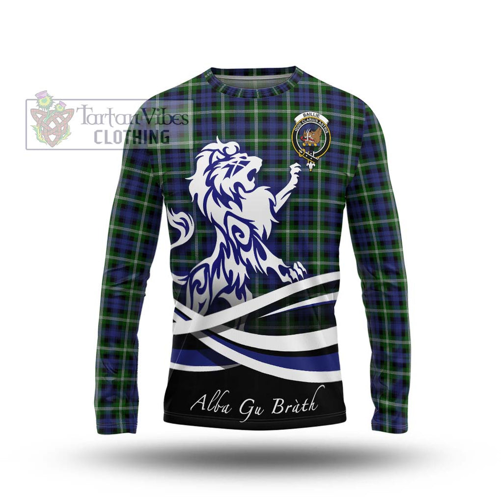 Baillie (Bailey) Tartan Long Sleeve T-Shirt with Alba Gu Brath Regal Lion Emblem Unisex - Tartanvibesclothing Shop