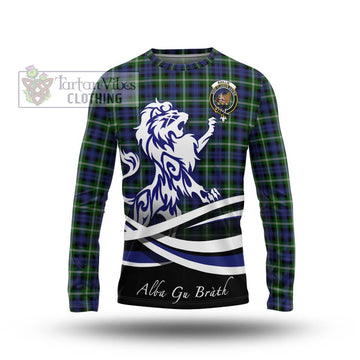 Baillie (Bailey) Tartan Long Sleeve T-Shirt with Alba Gu Brath Regal Lion Emblem