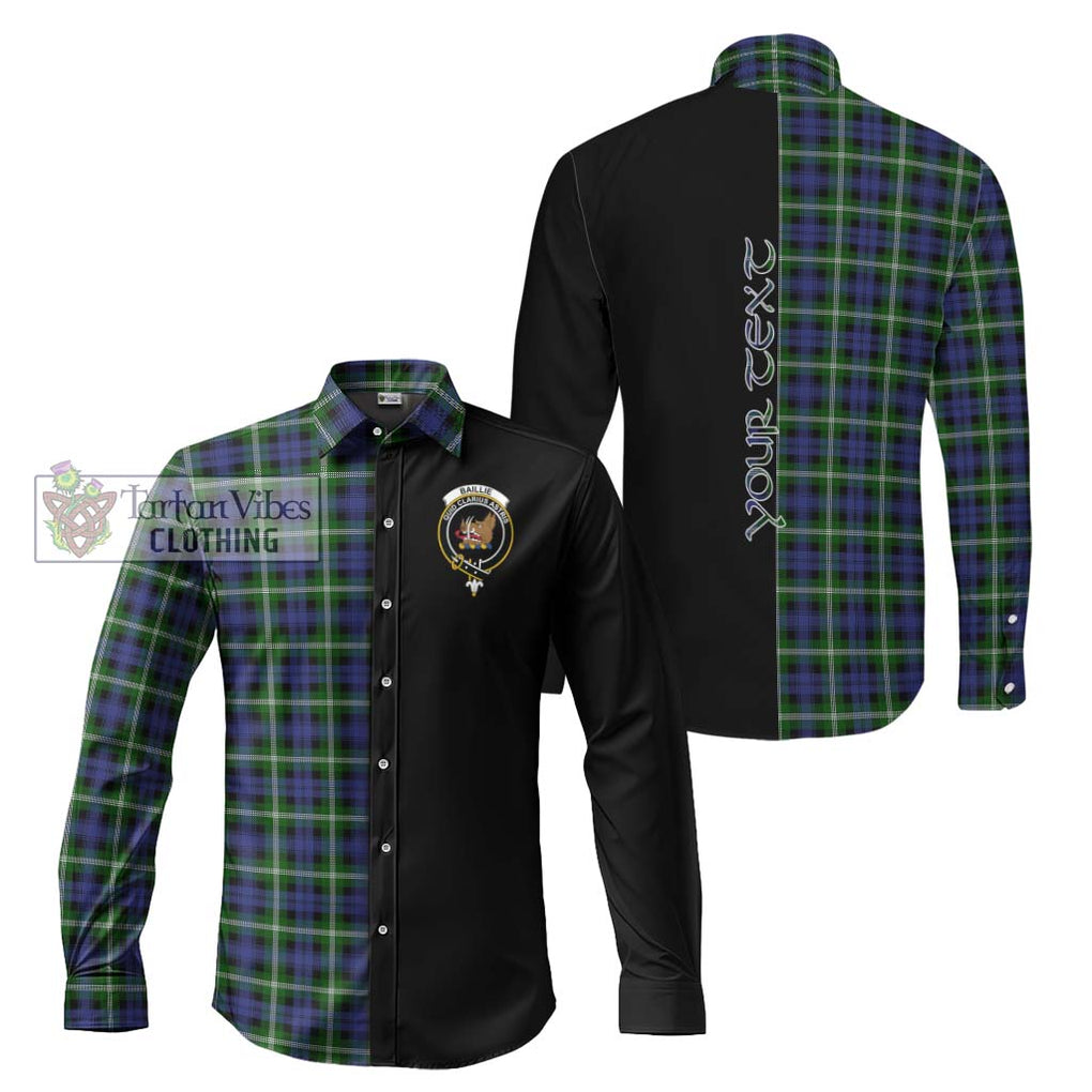 Baillie (Bailey) Tartan Long Sleeve Button Shirt with Family Crest and Half Of Me Style Men's Shirt S - Tartanvibesclothing Shop