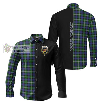 Baillie (Bailey) Tartan Long Sleeve Button Shirt with Family Crest and Half Of Me Style