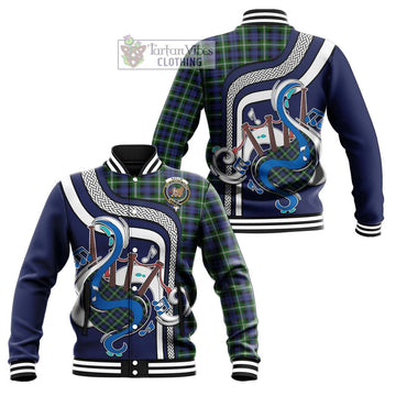 Baillie (Bailey) Tartan Baseball Jacket with Epic Bagpipe Style