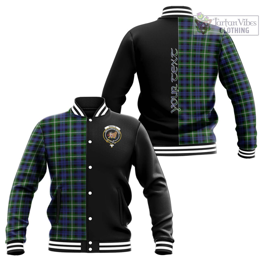 Baillie (Bailey) Tartan Baseball Jacket with Family Crest and Half Of Me Style Unisex - Tartanvibesclothing Shop