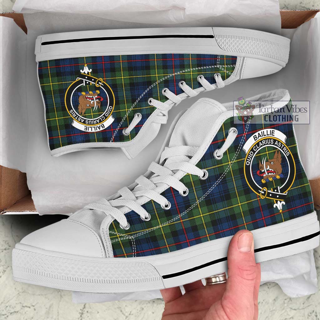 Tartan Vibes Clothing Baillie Modern Tartan High Top Shoes with Family Crest