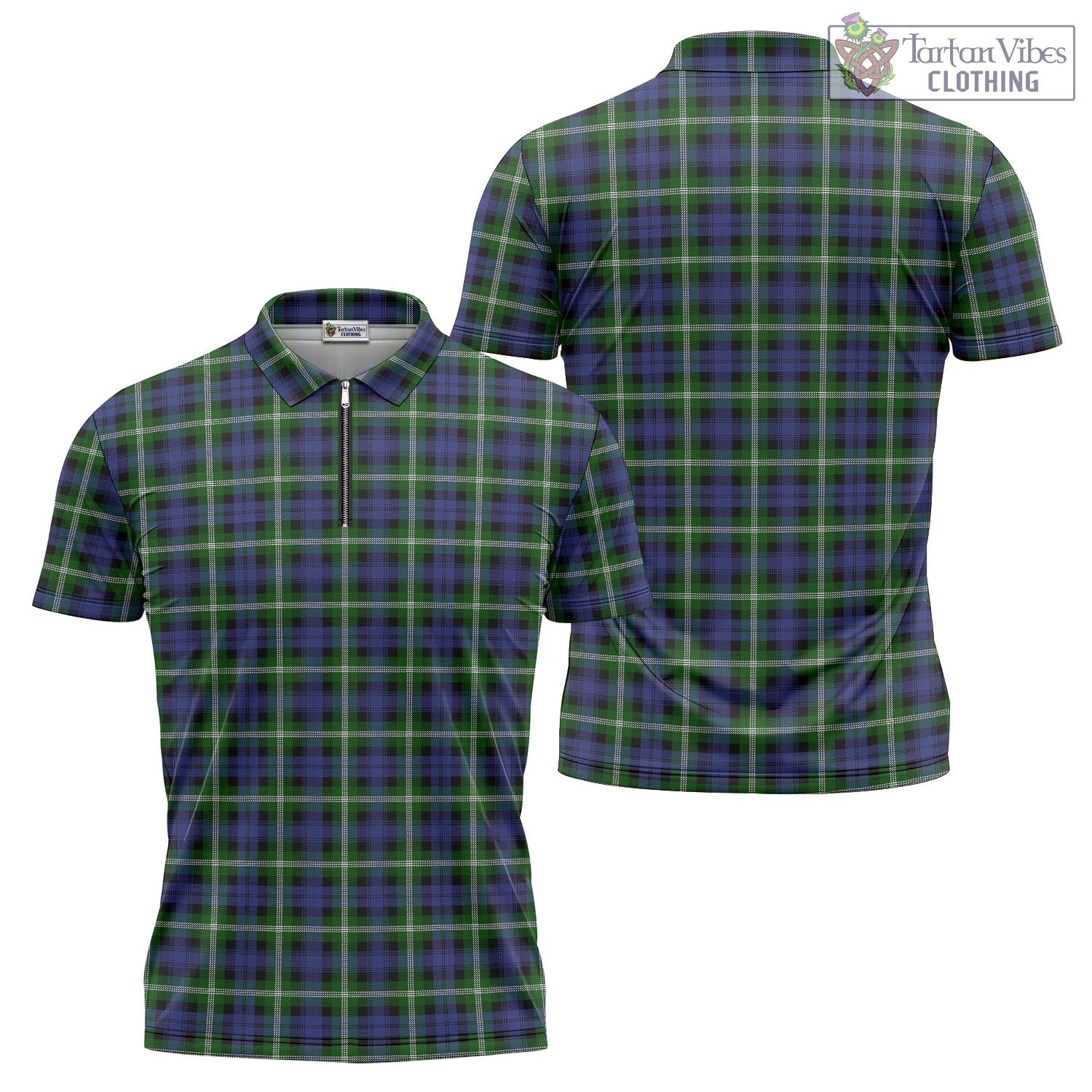 Tartan Vibes Clothing Baillie Modern Tartan Zipper Polo Shirt